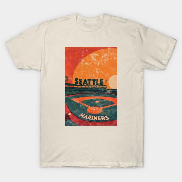 Midcentury Seattle Mariners Stadium T-Shirt by Rad Love